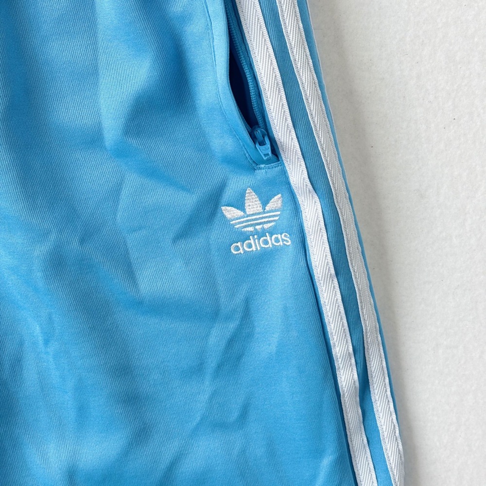 Adidas Originals Women Light Blue Three Stripe Track Pants Joggers  Large NWOT - Picture 3 of 11
